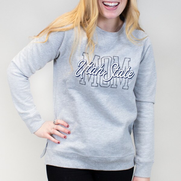 utah state mom sweatshirt gray